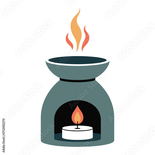 Aroma Lamp Vector: Scent Diffuser with Candlelight for Home Fragrance