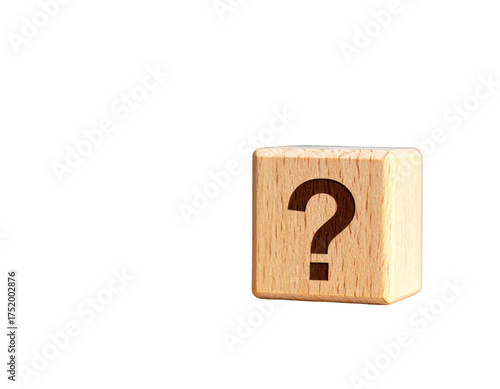 Symbol of Uncertainty – Question Mark Wooden Block PNG