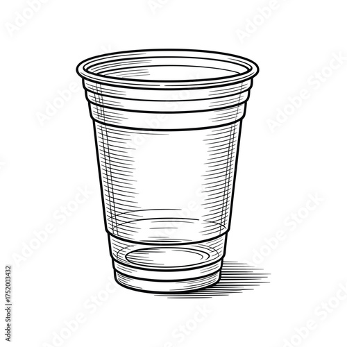 Clear Plastic Cup Vector Illustration Design Container