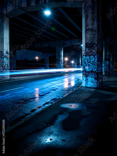 light trails on the street
