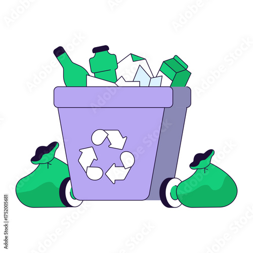 Vector design of recycle bin