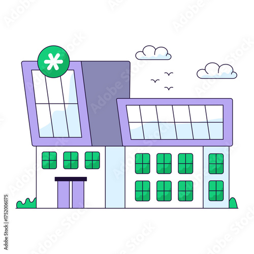 Modern design illustration of hospital