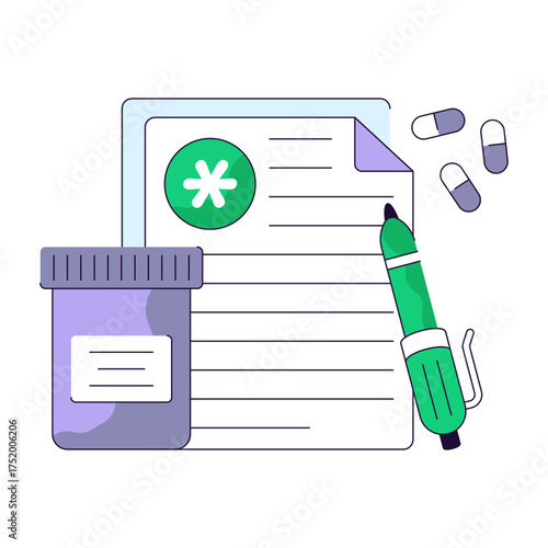 Trendy design illustration of prescription