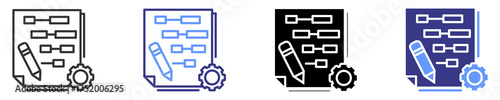 tech translation icon set multiple style