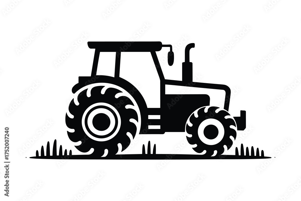 Obraz premium Farming Vehicle Tractor Vector Agricultural Equipment Machinery Illustration