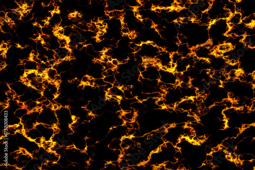 lava flame break out glow mineral line texture on black marble luxury