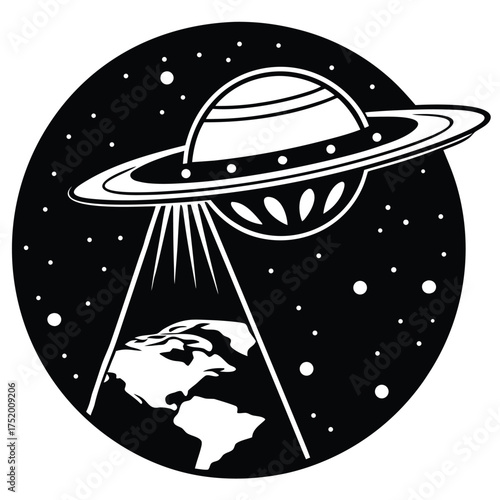 vector illustration of a ufo