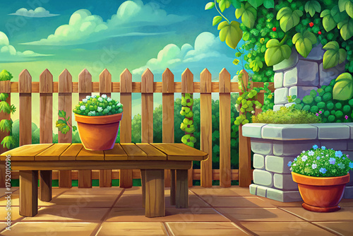 Garden fence with climbing plants symbol of natural outdoor decoration and plant growth.
