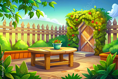 Garden fence with climbing plants symbol of natural outdoor decoration and plant growth.