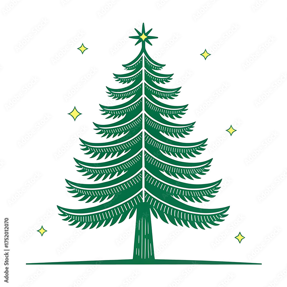 Obraz premium Festive Christmas Tree with Ornaments
