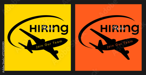 Hiring poster in pop art style. Career fair promotion design template vector illustration