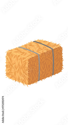 Hay Bale Still Life: A rustic depiction of rural agriculture and harvesting in a minimalist scene