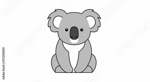 Adorable and delightful koala illustration, perfect for children's designs and educational material