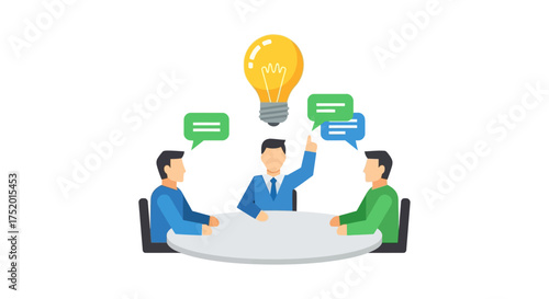 Innovative collaborative brainstorming session concept at office for generating ideas