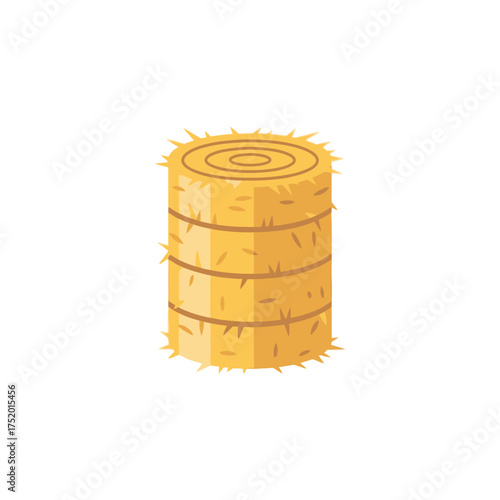 Stylized hay bale illustration evoking agricultural simplicity and golden countryside charm