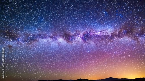 Vast Milky Way Galaxy Stretching Across Starry Night Sky.