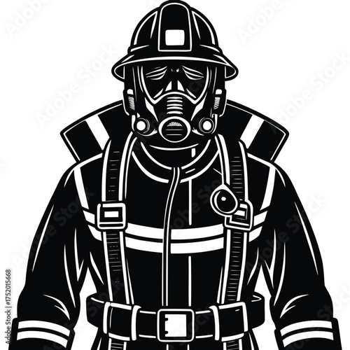 fireman with helmet