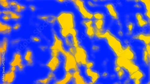 Vibrant Blue and Yellow Abstract Fluid Motion Background.