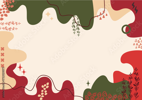 Background aesthetic abstract ,leaf background, hand drawn minimal background