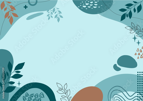 Background aesthetic abstract ,leaf background, hand drawn minimal background