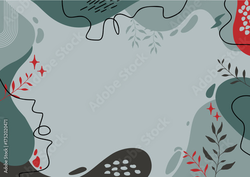 Background aesthetic abstract ,leaf background, hand drawn minimal background