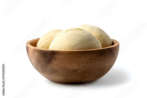 Realistic Wooden Dough Bowl for Kitchen and Baking