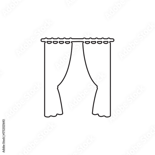 Vector outline icon of curtains