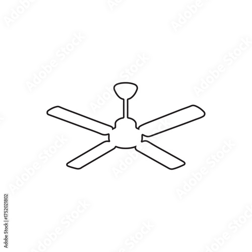 Vector outline icon of a ceiling fan