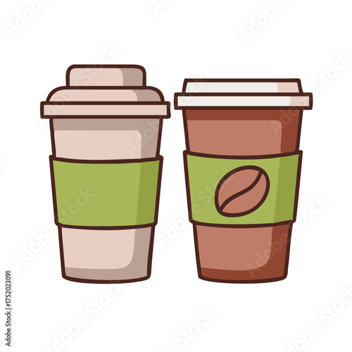 Warm up with a fresh cup of coffee, a moment of comfort, two takeout cups perfect for a coffee break or a cozy cafe scene, inviting and delicious!