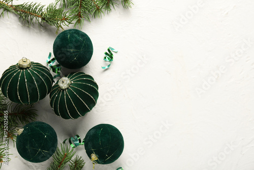 Christmas balls with fir tr...
