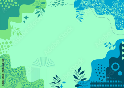 Background aesthetic abstract ,leaf background, hand drawn minimal background
