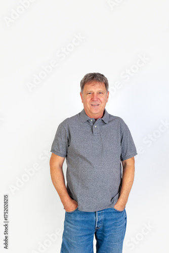 Wallpaper Mural handsome Middle aged  man on white background Torontodigital.ca