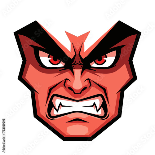 Angry Face Cartoon Character Illustration.