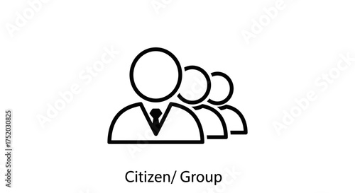 Group of people line icon. Business team, teamwork, and leadership concept. Community, society, or staff symbol. User group, audience, or personnel pictogram vector.