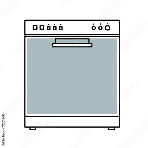 Modern Dishwasher Appliance Kitchen Equipment.