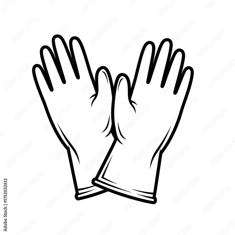 Fototapeta premium Pair of rubber gloves icon vector illustration.