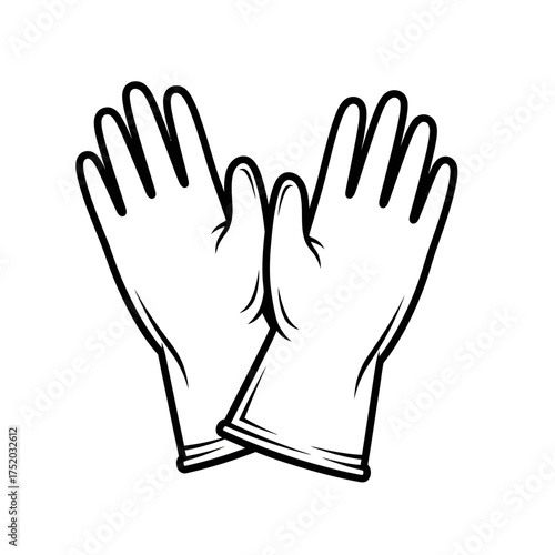 Pair of rubber gloves icon vector illustration.