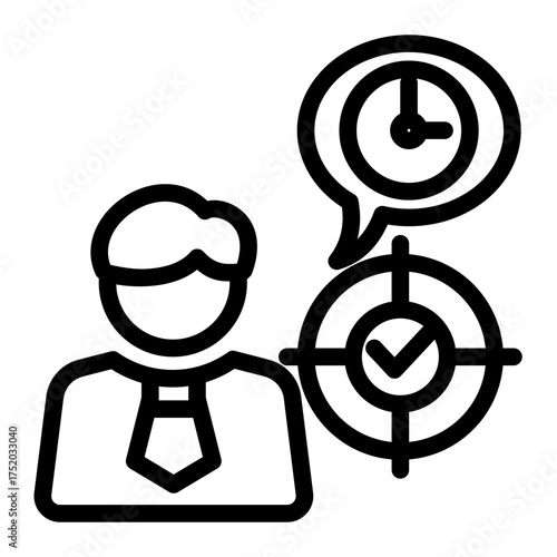 Self Control Punctuality Efficiency icon from the Personal Growth icon collection (Outline Style)