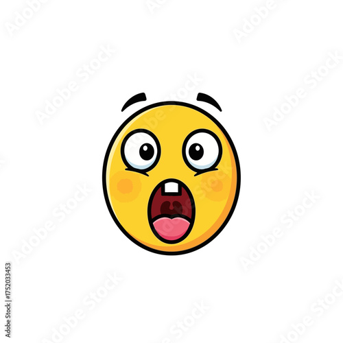 Surprised Emoji Face with Wide Open Mouth and Big Eyes.