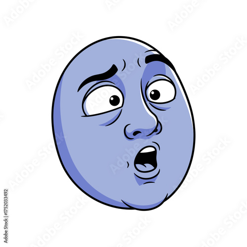 Surprised Face Meme Character Illustration.