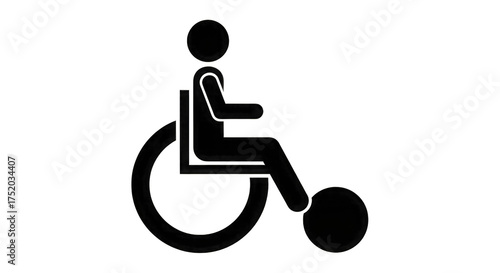 Wheelchair User Icon standard graphic isolated on a transparent background