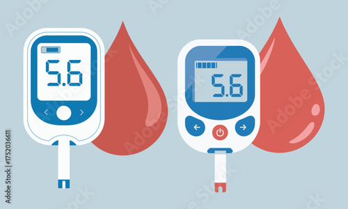 World Diabetes Day, Blood Glucose Meter Reading 5.6 mmol/L, Understanding Blood Sugar Levels, vector illustration