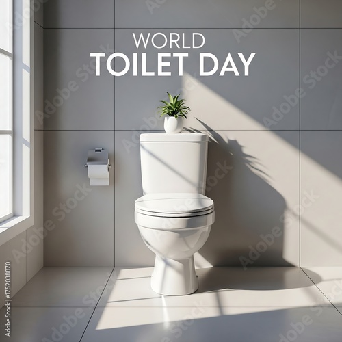 World toilet day celebration with modern bathroom design