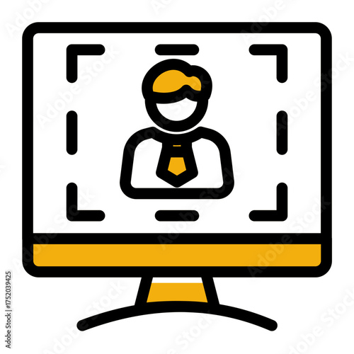 Facial Biometric Identification icon from the Personal Growth icon collection (Outline Color Lineal Style)