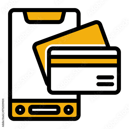 Mobile Transaction Card icon from the Personal Growth icon collection (Outline Color Lineal Style)