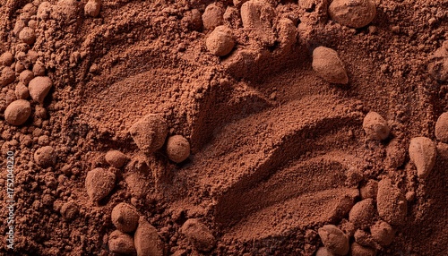 Wallpaper Mural natural dark brown cocoa powder textured background closeup top view Torontodigital.ca