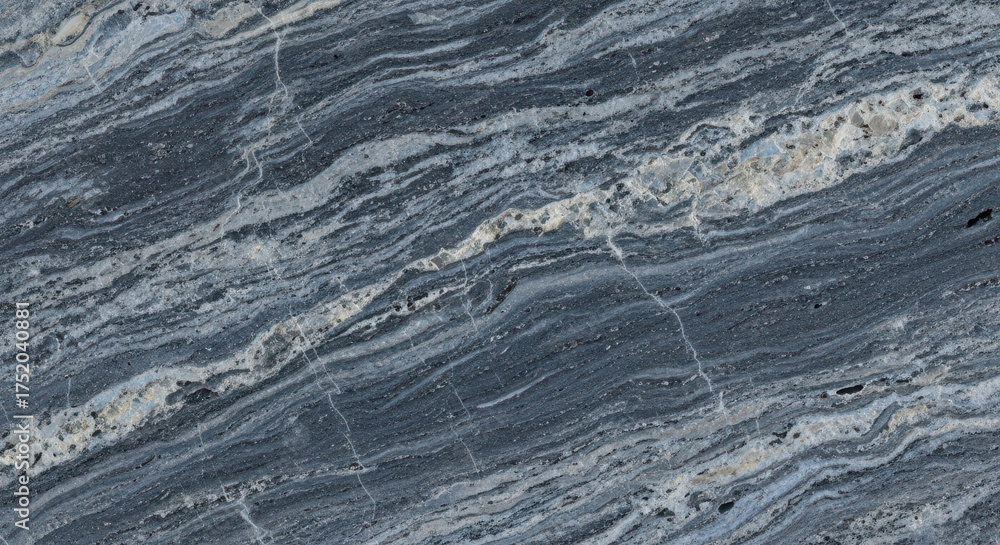 Naklejka premium Closeup of dark gray and white striped stone texture