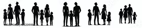 vector silhouette of family looking up