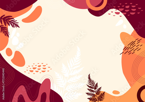 Background aesthetic abstract ,leaf background, hand drawn minimal background