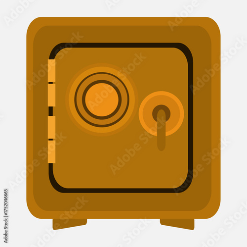 Gold Metal Safe — Vault and Security Storage Illustration